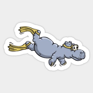 Scuba Hippo Sticker